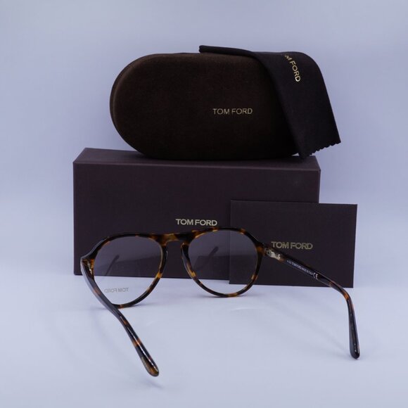 Tom Ford FT5413 052 Aviator Eyeglasses 53mm - Havana - Picture 3 of 8